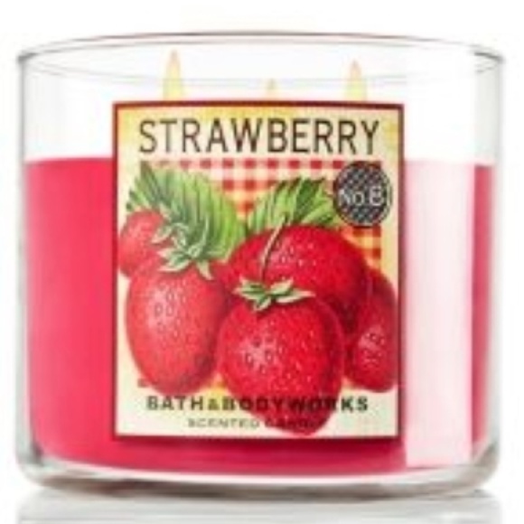 Bath & Body Works Other - BATH & BODY WORKS STRAWBERRY No. 8 3-WICK CANDLE